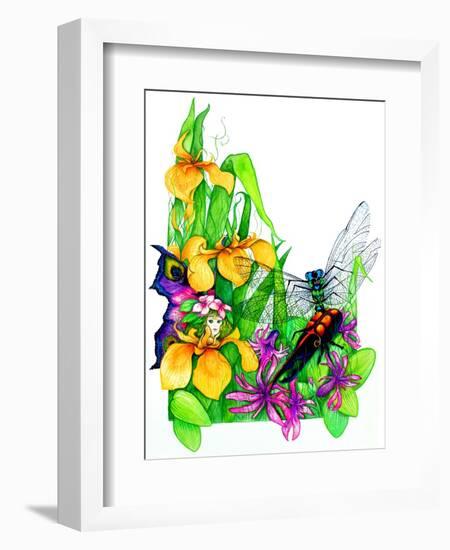 Fairy, Dragonfly and Beetle-Maylee Christie-Framed Giclee Print