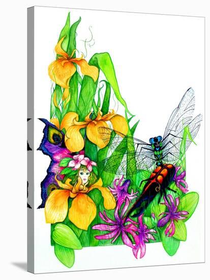 Fairy, Dragonfly and Beetle-Maylee Christie-Stretched Canvas