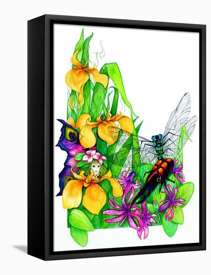 Fairy, Dragonfly and Beetle-Maylee Christie-Framed Stretched Canvas