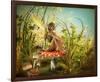 Fairy Enjoying Last Sunbeams-null-Framed Premium Giclee Print