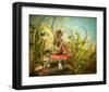 Fairy Enjoying Last Sunbeams-null-Framed Art Print