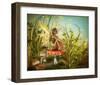 Fairy Enjoying Last Sunbeams-null-Framed Art Print