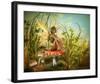 Fairy Enjoying Last Sunbeams-null-Framed Art Print