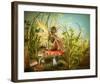 Fairy Enjoying Last Sunbeams-null-Framed Art Print