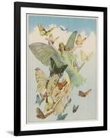 Fairy Flying with Butterflies-null-Framed Photographic Print