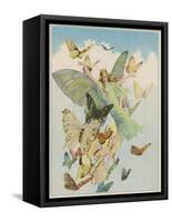 Fairy Flying with Butterflies-null-Framed Stretched Canvas