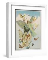 Fairy Flying with Butterflies-null-Framed Photographic Print