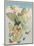 Fairy Flying with Butterflies-null-Mounted Photographic Print