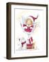 Fairy Girl with Snowman-MAKIKO-Framed Giclee Print