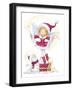 Fairy Girl with Snowman-MAKIKO-Framed Giclee Print