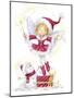 Fairy Girl with Snowman-MAKIKO-Mounted Giclee Print