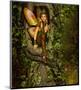 Fairy in a Tree Knothole-null-Mounted Art Print