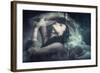 Fairy Like Fantasy Woman With Veil-coka-Framed Art Print