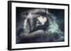 Fairy Like Fantasy Woman With Veil-coka-Framed Art Print