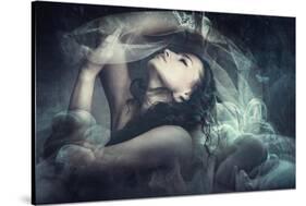 Fairy Like Fantasy Woman With Veil-coka-Stretched Canvas