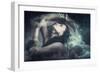 Fairy Like Fantasy Woman With Veil-coka-Framed Art Print