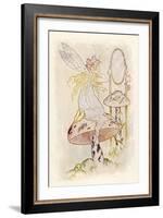 Fairy Looking in Mirror-null-Framed Art Print