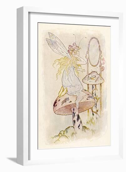 Fairy Looking in Mirror-null-Framed Art Print