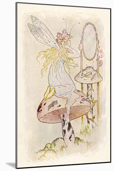 Fairy Looking in Mirror-null-Mounted Art Print