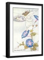 Fairy Mother and Baby on Morning Glory-null-Framed Art Print