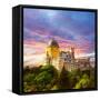 Fairy Palace against Sunset Sky /  Panorama of Pena National Palace in Sintra, Portugal / Europe-Taiga-Framed Stretched Canvas