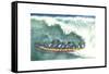 Fairy Penguins Surfing-FS Studio-Framed Stretched Canvas