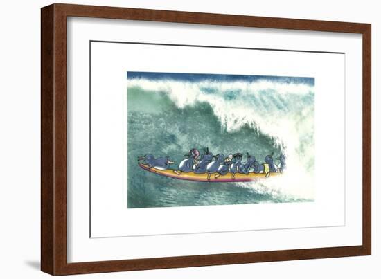 Fairy Penguins Surfing-FS Studio-Framed Giclee Print