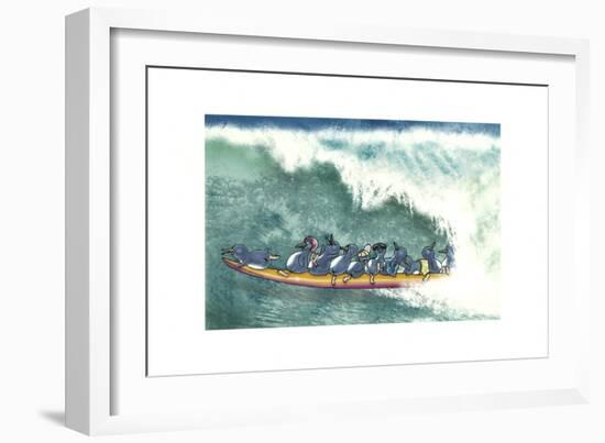 Fairy Penguins Surfing-FS Studio-Framed Giclee Print