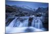 Fairy Pools Waterfalls at Glen Brittle, with the Snow Dusted Cuillin Mountains Beyond, Isle of Skye-Adam Burton-Mounted Photographic Print
