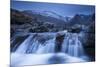 Fairy Pools Waterfalls at Glen Brittle, with the Snow Dusted Cuillin Mountains Beyond, Isle of Skye-Adam Burton-Mounted Photographic Print