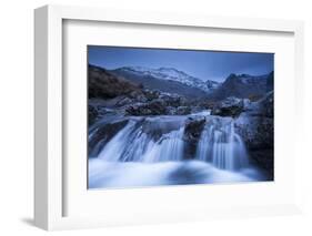 Fairy Pools Waterfalls at Glen Brittle, with the Snow Dusted Cuillin Mountains Beyond, Isle of Skye-Adam Burton-Framed Photographic Print