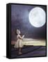 Fairy Portrait of a Little Cute Girl with a Moony Balloon-Konrad B?k-Framed Stretched Canvas