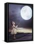 Fairy Portrait of a Little Cute Girl with a Moony Balloon-Konrad B?k-Framed Stretched Canvas