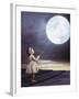 Fairy Portrait of a Little Cute Girl with a Moony Balloon-Konrad B?k-Framed Photographic Print