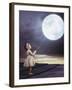 Fairy Portrait of a Little Cute Girl with a Moony Balloon-Konrad B?k-Framed Photographic Print