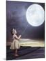 Fairy Portrait of a Little Cute Girl with a Moony Balloon-Konrad B?k-Mounted Photographic Print