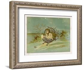 Fairy Rides a Rat Carrying a Lantern to Warn Other Traffic of Their Approach-Emily Gertrude Thomson-Framed Art Print