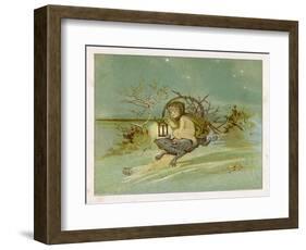 Fairy Rides a Rat Carrying a Lantern to Warn Other Traffic of Their Approach-Emily Gertrude Thomson-Framed Art Print