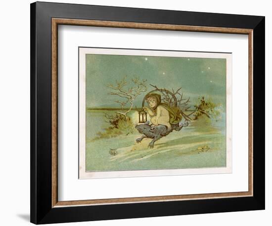 Fairy Rides a Rat Carrying a Lantern to Warn Other Traffic of Their Approach-Emily Gertrude Thomson-Framed Art Print