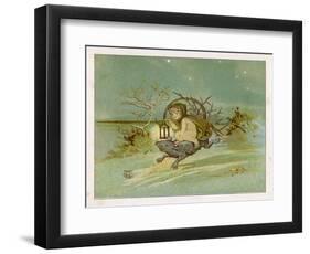 Fairy Rides a Rat Carrying a Lantern to Warn Other Traffic of Their Approach-Emily Gertrude Thomson-Framed Art Print