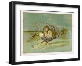 Fairy Rides a Rat Carrying a Lantern to Warn Other Traffic of Their Approach-Emily Gertrude Thomson-Framed Art Print