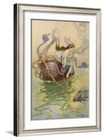 Fairy Riding a Nautilus-Warwick Goble-Framed Photographic Print