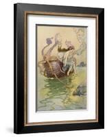 Fairy Riding a Nautilus-Warwick Goble-Framed Photographic Print