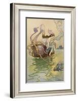 Fairy Riding a Nautilus-Warwick Goble-Framed Photographic Print