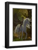 Fairy Riding Unicorn-null-Framed Art Print