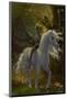 Fairy Riding Unicorn-null-Mounted Art Print