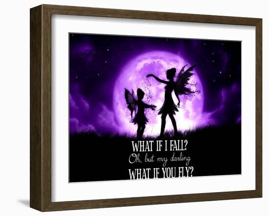 Fairy Sisters What If I Fall What If You Fly-Julie Fain-Framed Art Print