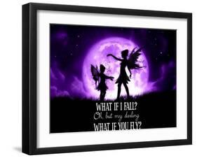 Fairy Sisters What If I Fall What If You Fly-Julie Fain-Framed Art Print