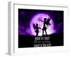 Fairy Sisters What If I Fall What If You Fly-Julie Fain-Framed Art Print