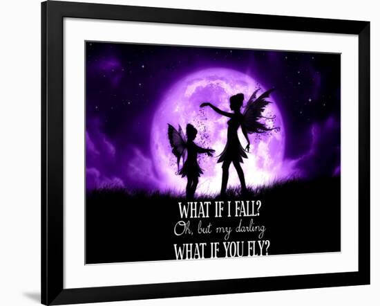 Fairy Sisters What If I Fall What If You Fly-Julie Fain-Framed Art Print